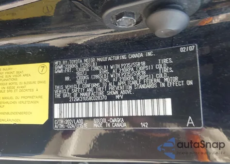 2008 Lexus Rx 350 из США, поврежденный, VIN 2T2GK31U58C028370